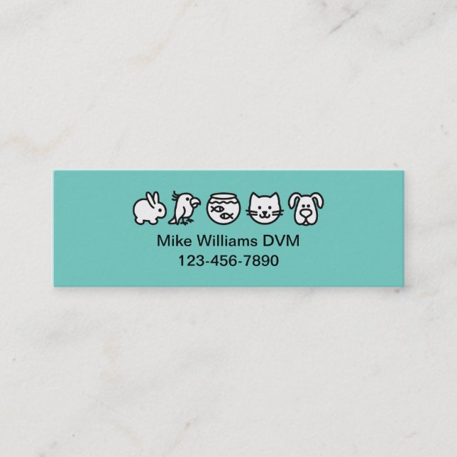 Veterinarian Budget Contact Business Cards (Front)