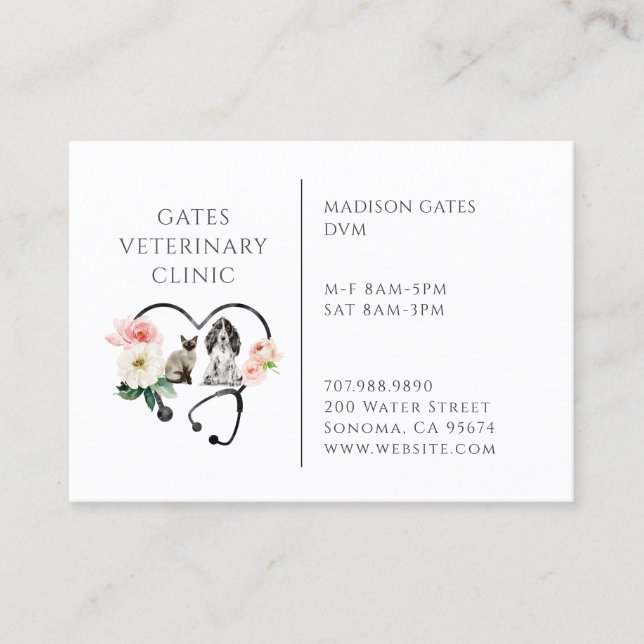 Veterinarian  business card (Front)