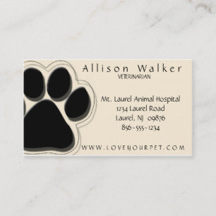 Veterinarian Business Card Black