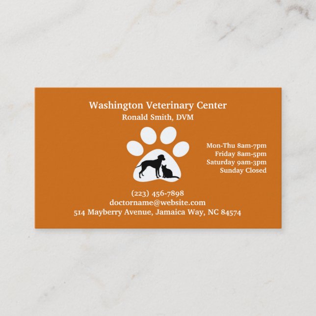 Veterinarian Business Card w/ Appointment (Front)