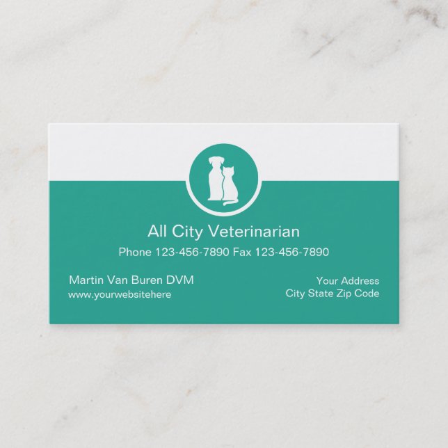 Veterinarian Business Cards (Front)