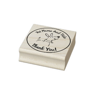 Veterinarian Business Thank You Dog Rubber Stamp