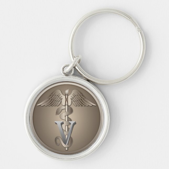 Veterinarian Caduceus Key Ring (Front)