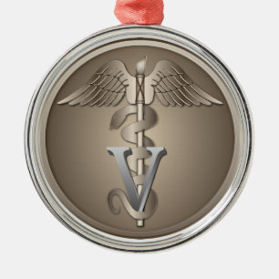Veterinarian Caduceus Metal Tree Decoration