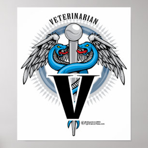 Veterinarian Caduceus Poster