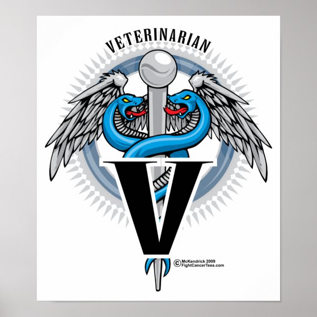 Veterinarian Caduceus Poster (Front)