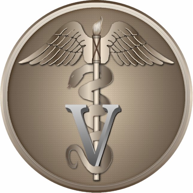 Veterinarian Caduceus Standing Photo Sculpture (Front)