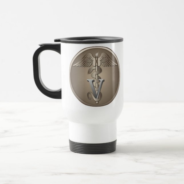 Veterinarian Caduceus Travel Mug (Left)