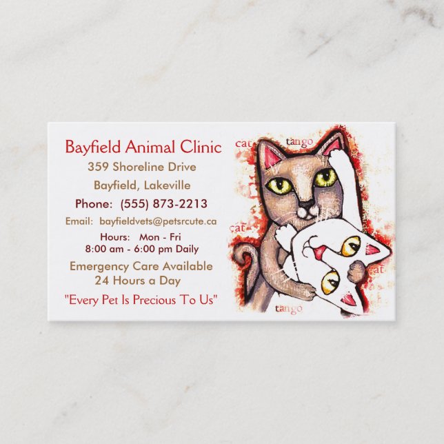 Veterinarian / Cat Lover's Business Cards (Front)
