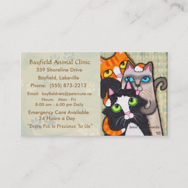 Veterinarian / Cat Lover's Business Cards (Front)