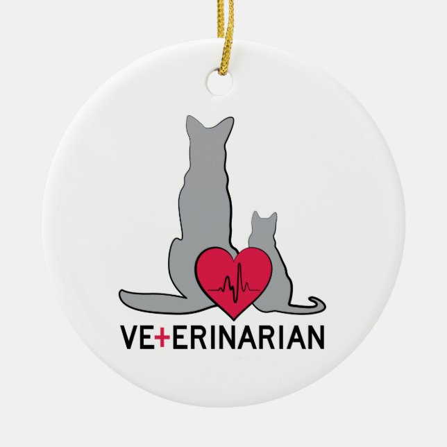 Veterinarian Ceramic Tree Decoration (Front)
