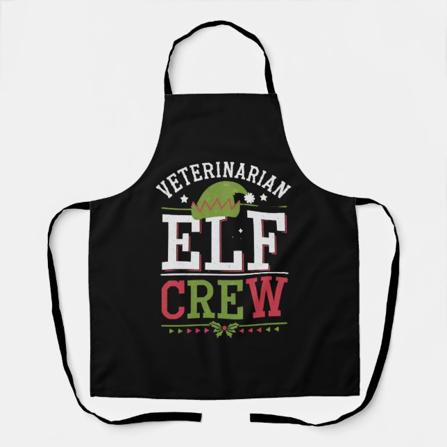 Veterinarian Christmas Elf Veterinary Technician  Apron (Front)