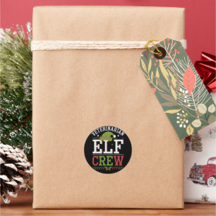 Veterinarian Christmas Elf Veterinary Technician  Classic Round Sticker