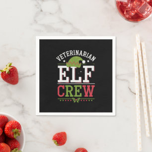 Veterinarian Christmas Elf Veterinary Technician Napkin