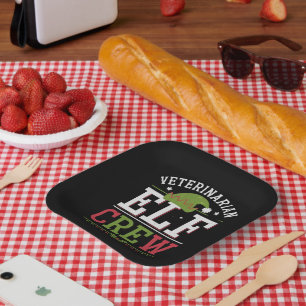 Veterinarian Christmas Elf Veterinary Technician Paper Plate