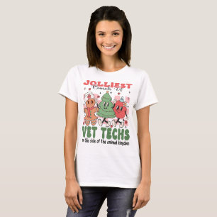 Veterinarian Christmas Jolliest Bunch of Vet Techs T-Shirt