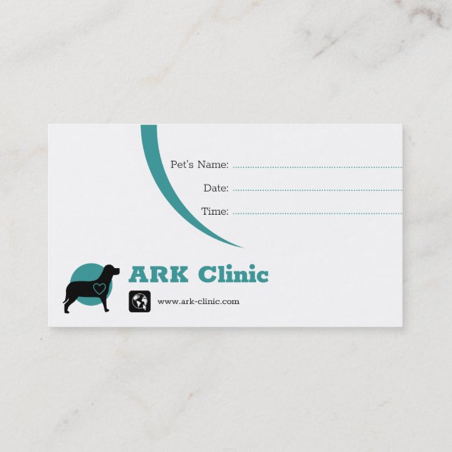 Veterinarian Clinic | Info Appointment Card (Back)