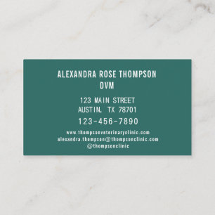 Veterinarian Clinic Vet Pet Office Business Card