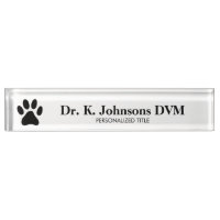 Veterinarian desk name plate for veterinary clinic