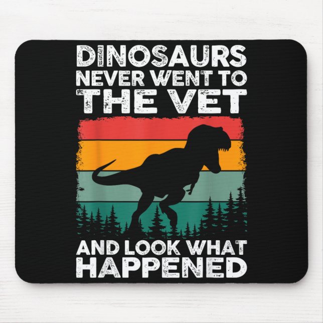Veterinarian Dinosaur Funny Vet Life Animal Rescue Mouse Mat (Front)