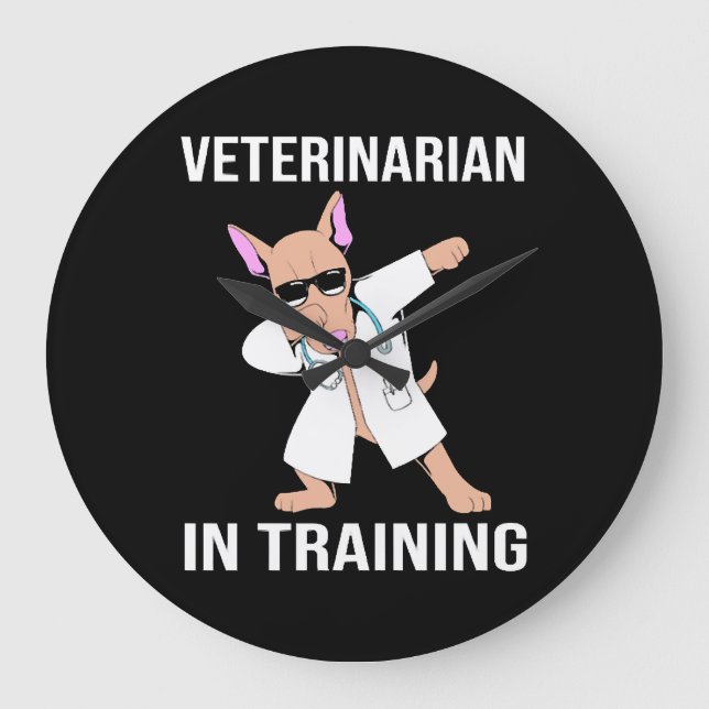 Veterinarian Dog Sunglasses Pet Large Clock (Front)