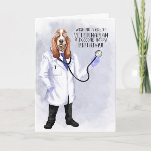 Veterinarian Funny BIrthday Hound Dog Doctor Card