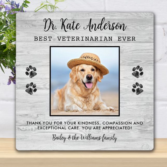 Veterinarian Gift Custom Pet Dog Photo Thank You  Plaque (Creator Uploaded)