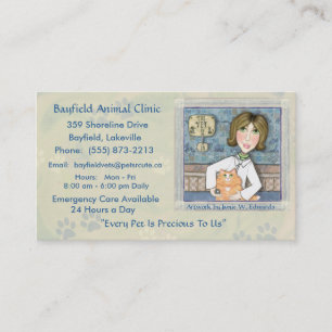 Veterinarian & Ginger Persian Cat Business Cards