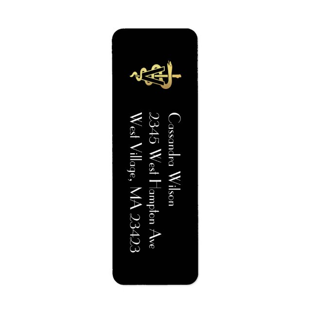 Veterinarian Gold Graduation Return Address (Front)