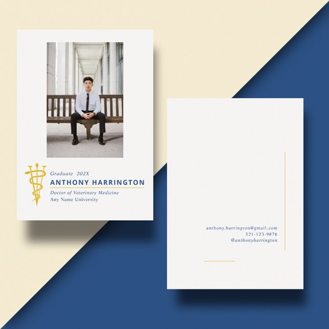 Veterinarian Graduation Aggie Blue Gold  Announcement (Creator Uploaded)