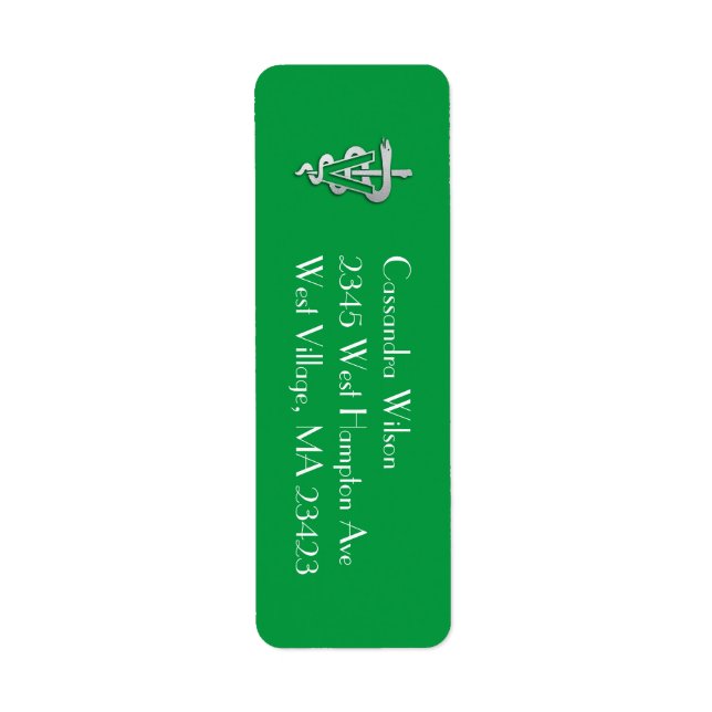Veterinarian Graduation Green Silver (Front)