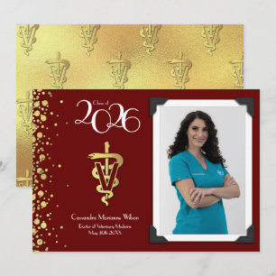 Veterinarian Graduation Maroon Gold Announcement