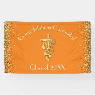 Veterinarian Graduation Orange Gold Banner