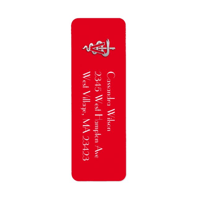 Veterinarian Graduation Red Silver (Front)