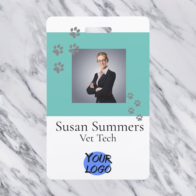 Veterinarian Groomer Pet Dog Cat Business ID Badge (Creator Uploaded)