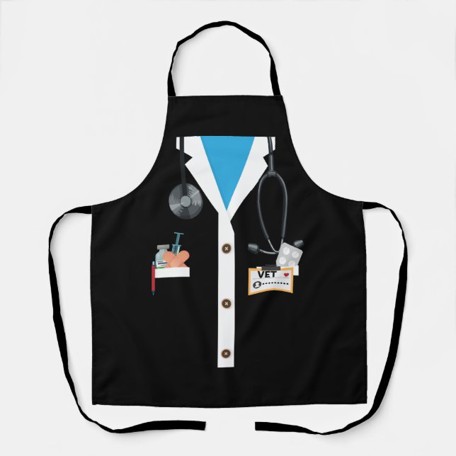 Veterinarian Halloween Costume Vet Tech Animal Doc Apron (Front)