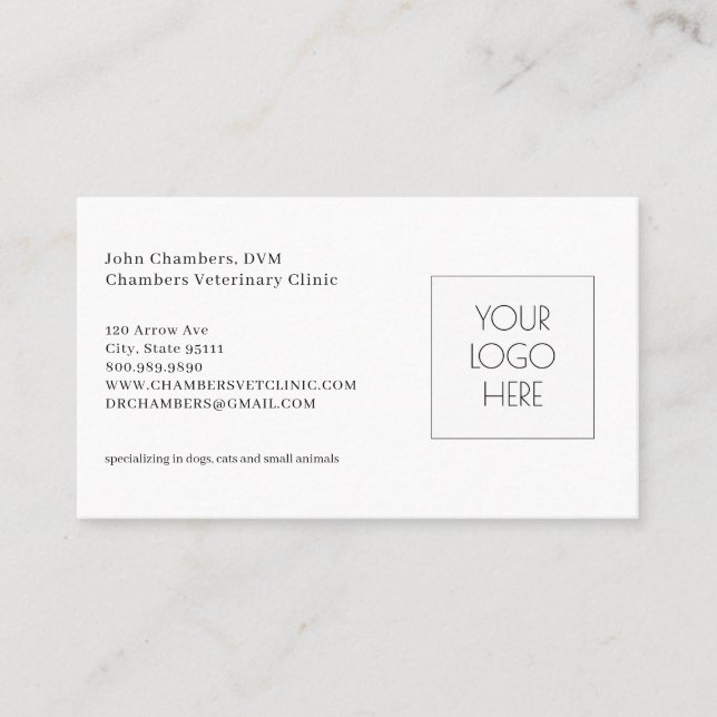 Veterinarian Logo Business & Appointment Reminder Card (Front)