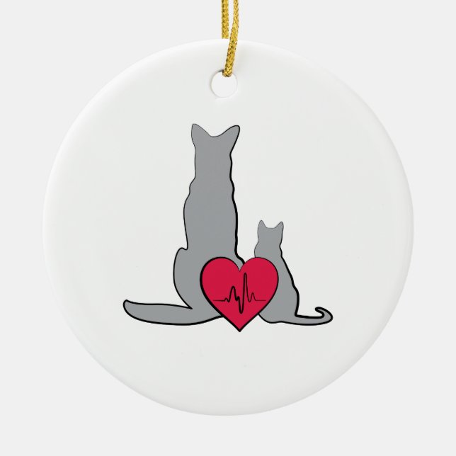 Veterinarian Logo Ceramic Tree Decoration (Front)