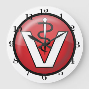 Veterinarian Medical Symbol Large Clock