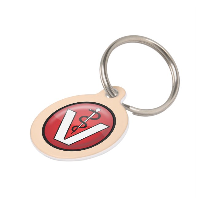 Veterinarian Medical Symbol Pet Tag (Side)