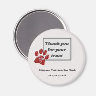Veterinarian Office Thank You for Trust Branded Magnet