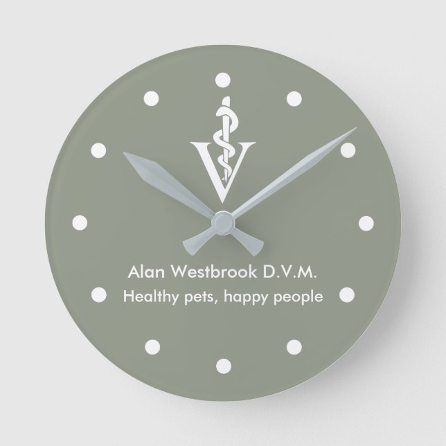 Veterinarian Office Waiting Room Acrylic Clocks (Front)