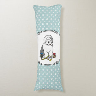 Veterinarian Old English Sheepdog Grey 1 Cute Vet Body Cushion
