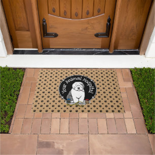 Veterinarian Old English Sheepdog Grey 1 Cute Vet Doormat