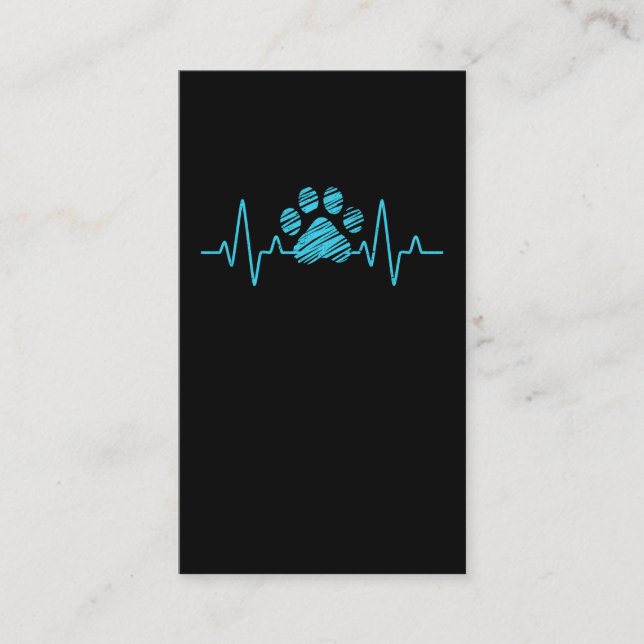 Veterinarian Paw Heartbeat Love Animals Vet Tech Business Card (Front)