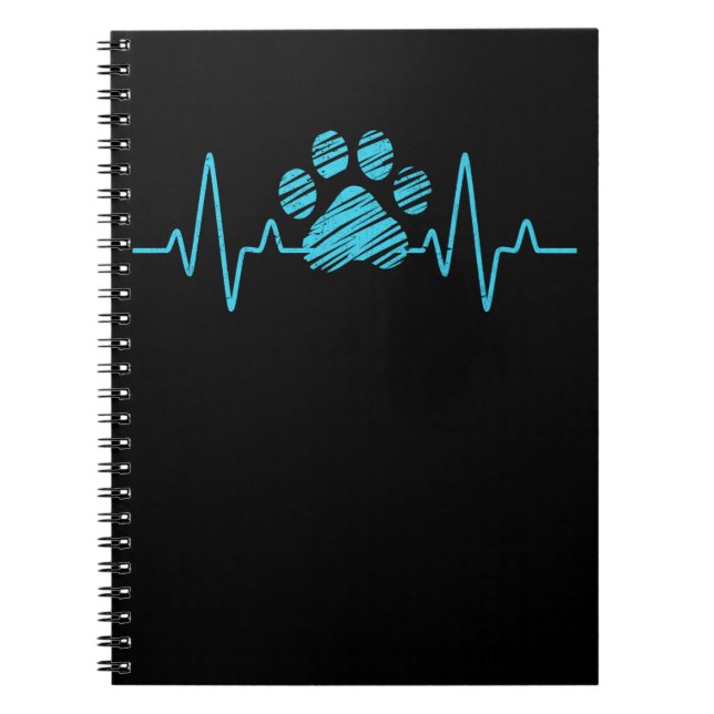 Veterinarian Paw Heartbeat Love Animals Vet Tech Notebook (Front)