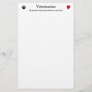 Veterinarian - Paw Prints on My Heart #2 Stationery