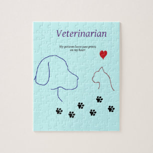 Veterinarian-Paw prints on my heart Jigsaw Puzzle