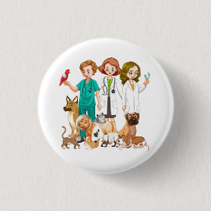 Veterinarian People Background 3 Cm Round Badge