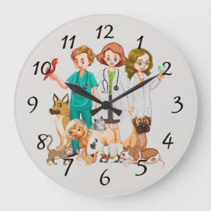 Veterinarian People Background Large Clock